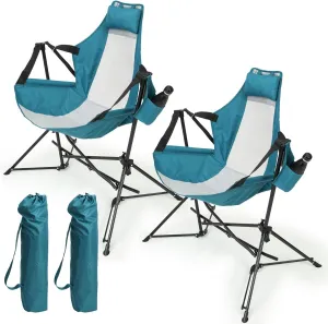Folding Portable Hammock Camping Chair for Relaxation and Comfort, Adjustable Back with Cup Holder, Lightweight and Convenient for Outdoor Adventures