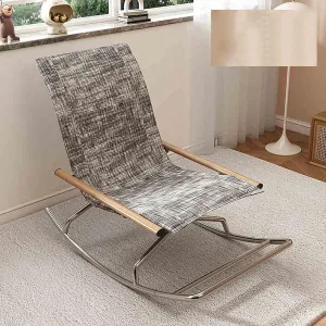 Folding Rocking Camping Chair,Oversized Lawn Chairs,Portable Lazy Sofa Chair,Freestyle Rocker Recliner Chair,Beach Chair,Lightweight for Indoor & Outdoor,Terrace,Garden(Black and white stripes)