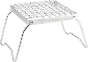 Folding Stainless Steel Grills Grate Picnics Stove Campfire Stand Grills Camping Grills Grate With Foldable Leg