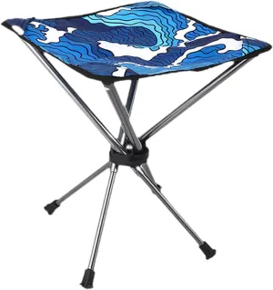 Folding Stool Camping Chair Foot Stool Ultralight Strong Load Capacity Recliner Foot Rest Seat for Travel Barbecue Festival, Blue