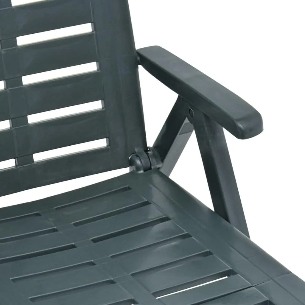 Folding Sun Lounger Plastic Greenpatio Recliner Tanning Chair Camping chairsSuitable for Garden Courtyard