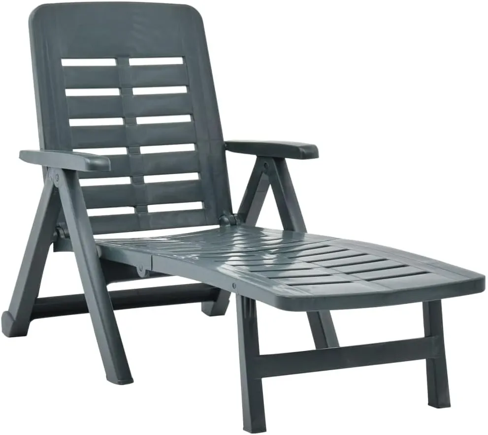 Folding Sun Lounger Plastic Greenpatio Recliner Tanning Chair Camping chairsSuitable for Garden Courtyard
