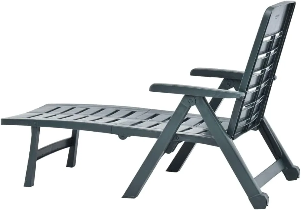 Folding Sun Lounger Plastic Greenpatio Recliner Tanning Chair Camping chairsSuitable for Garden Courtyard