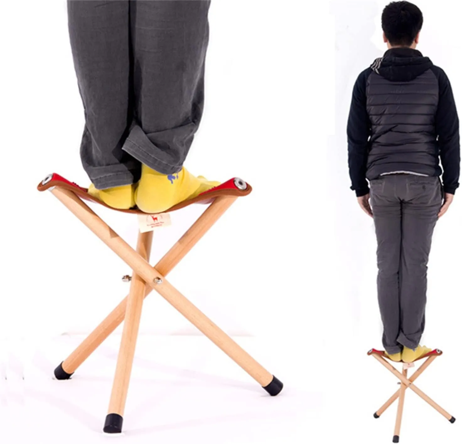 Folding Three Legged Stool Portable Camping Stool Mountaineering Tri-Leg Stool Folding Tripod Stool Outdoor Lightweight Fishing Chair Folding Stool(35x30cm)