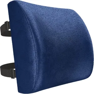 FORTEM Lumbar Support Cushion, Back Support for Office Chair and Car Seat, Back Rest for Gaming Chair, Memory Foam Pillow, Desk Chair Cushion, Breathable & Washable Cover, Adjustable Straps
