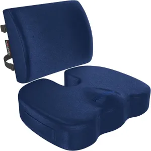 FORTEM Office Chair Cushion and Back Support for Office Chair, Lumbar Support Pillow, Memory Foam, Non Slip Sitting and Back Rest for Gaming, Car Seat Cushion, Chair Pad, XL