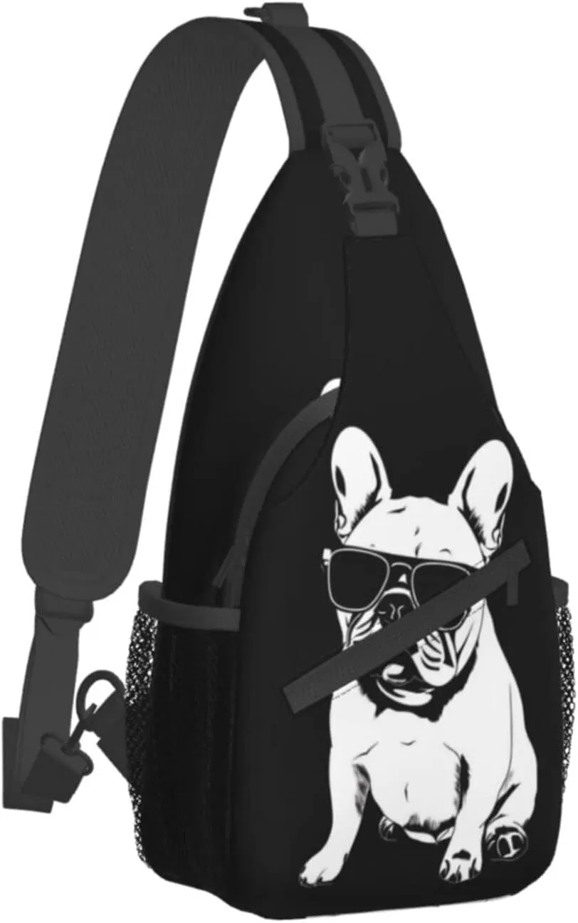 French-Bulldog Hiking Daypacks Cross-body Sling Backpack for Men Women Outdoor Cycling Hiking Travel