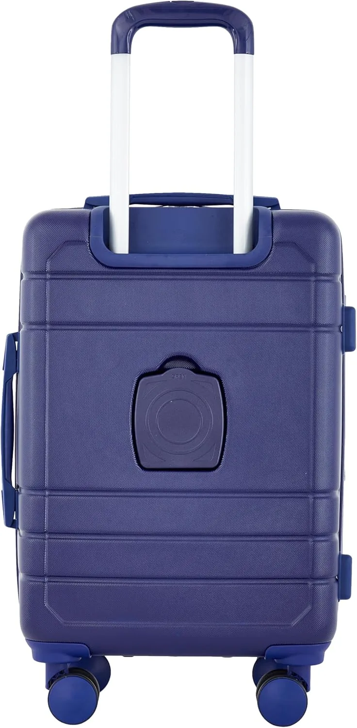 French Connection St. Martin Carry-On Luggage with Cup Holder/USB Ports, Blue Depths