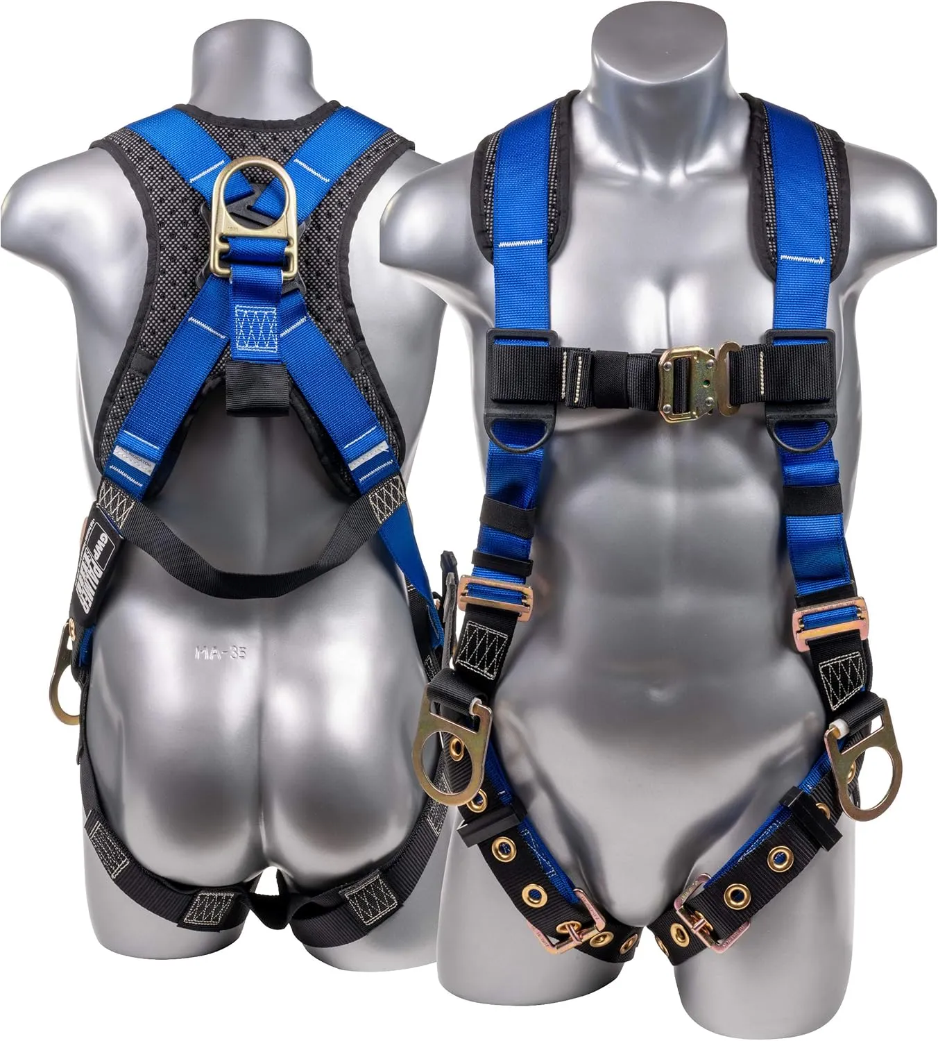 Full Body Harness w/Detachable 6' Internal Shock Absorbing Lanyard I OSHA Compliant Arrest Kit Bundle I Ideal for Construction & Scaffolding Use (Harness   Single Leg Lanyard w/Steel Hook)