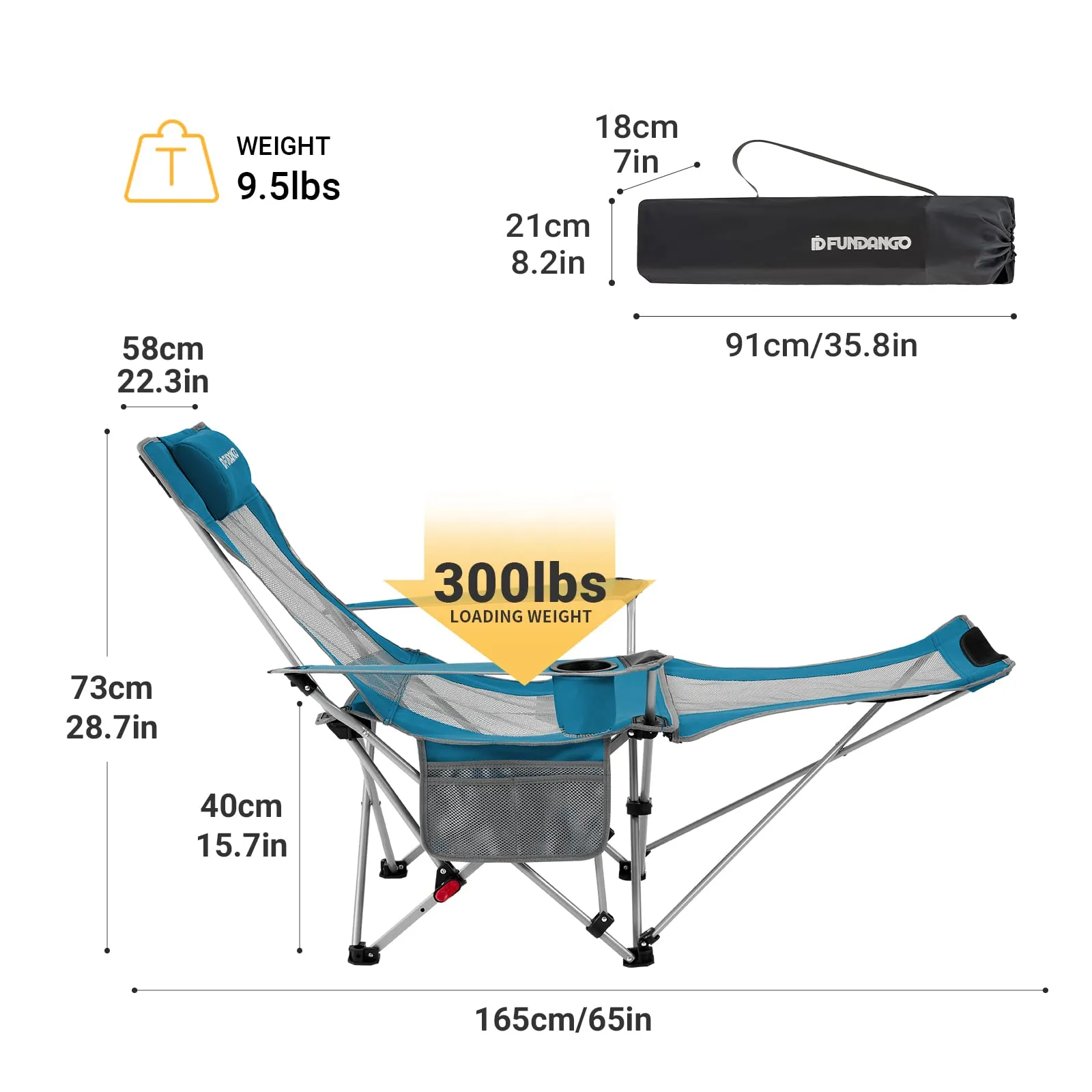 FUNDANGO Folding Recliner Chair Lounge Chair