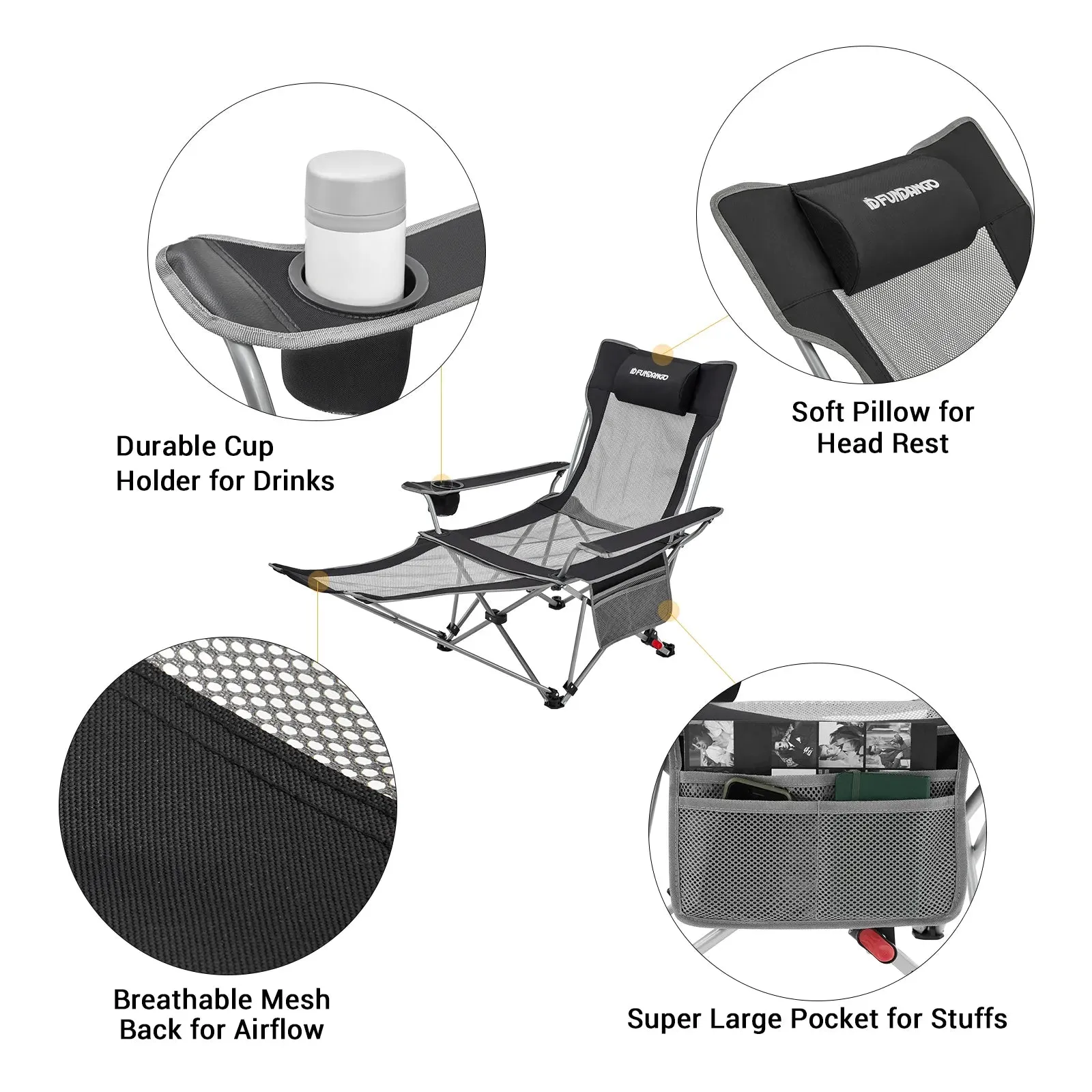 FUNDANGO Folding Recliner Chair Lounge Chair