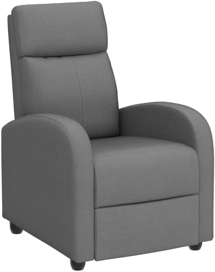 Furniwell Massage Recliner Chair for Living Room Adjustable Fabric Reclining Chair Home Theater Seating Modern Winback Single Sofa for Adults with Footrest (Gray)