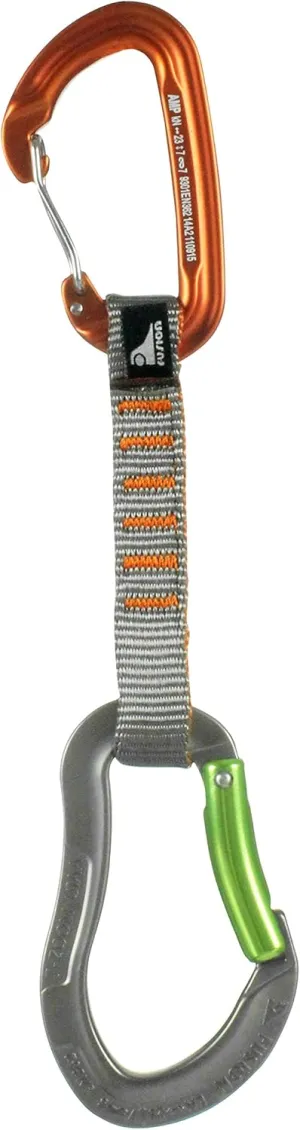 Fusion Climb 11cm Quickdraw with Contigua Wire Gate Carabineer, Orange/Green
