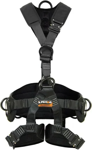 Fusion Climb Tac-Rescue, Construction Harness - Full body harness with 3D EVA Foam Padding, 6 D-Ring Points, and Quick-Release Steel Buckle Safety harness OSHA & ANSI Compliant for Tree Work Rock Cl
