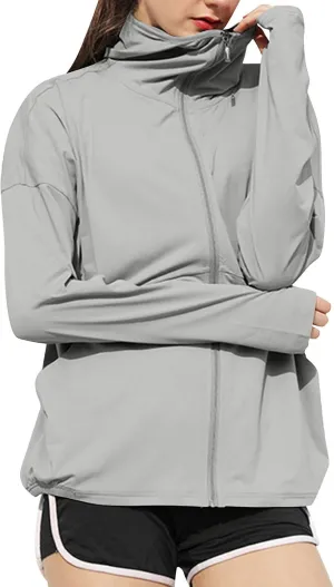 FZYLQY Women's UPF 50  Lightweight Athletic Jacket Full Zip UV Long Sleeve Hoodies SPF Lightweight Jacket Hiking Outfits
