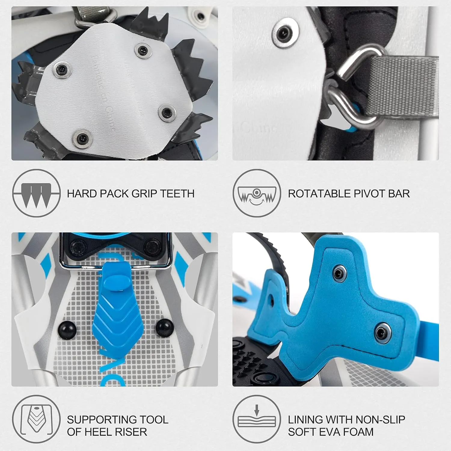 G2 21/25/30/36 Inches Light Weight Snowshoes for Women Men Youth, Set with Tote Bag, Special EVA Padded Ratchet Binding, Heel Lift, Orange/Blue Available