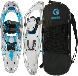G2 21/25/30/36 Inches Light Weight Snowshoes for Women Men Youth, Set with Tote Bag, Special EVA Padded Ratchet Binding, Heel Lift, Orange/Blue Available