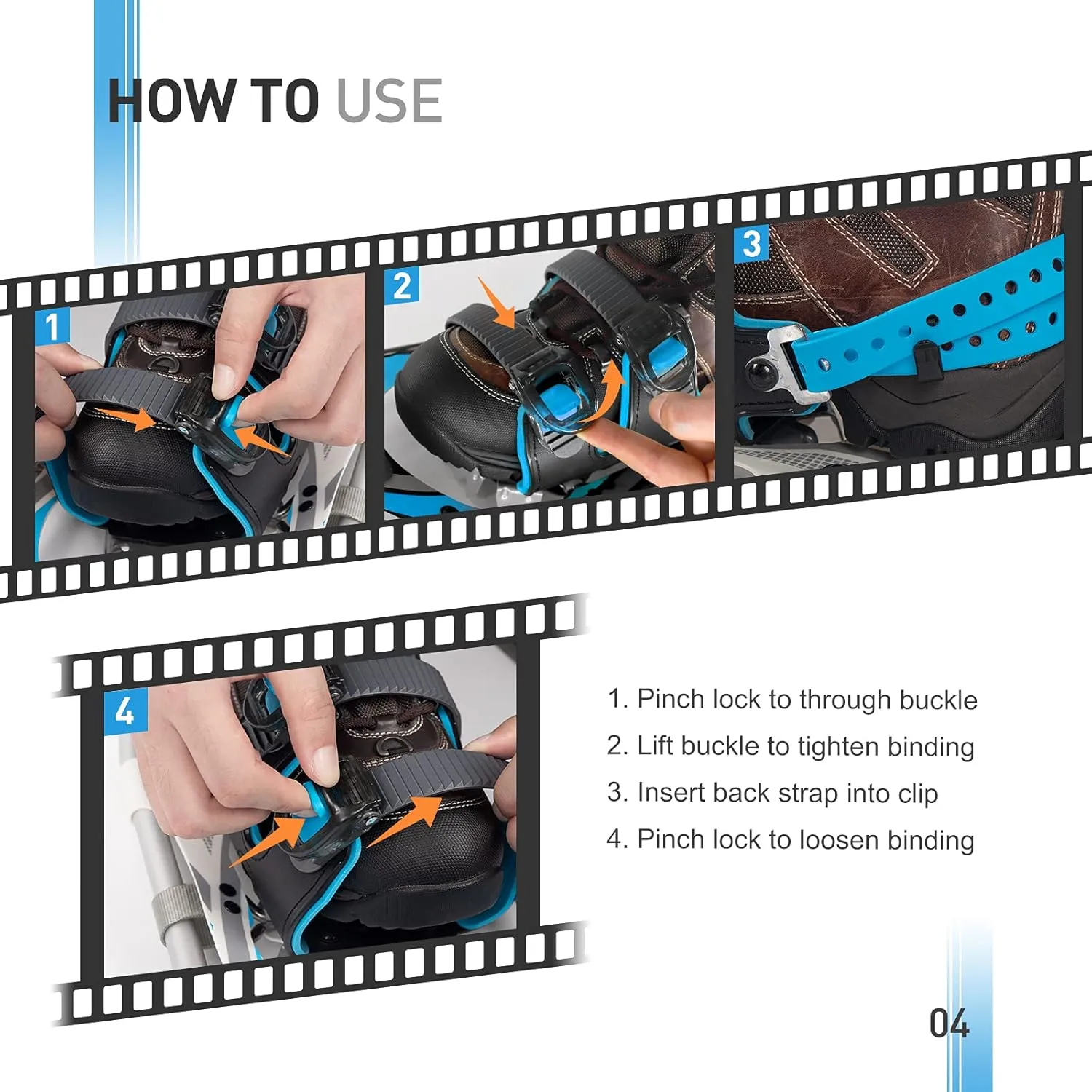 G2 21/25/30/36 Inches Light Weight Snowshoes for Women Men Youth, Set with Tote Bag, Special EVA Padded Ratchet Binding, Heel Lift, Orange/Blue Available