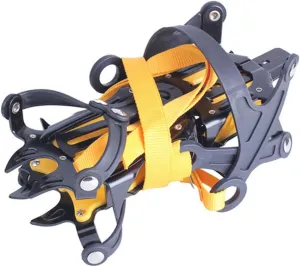 GALPADA 1Pair Ice Cleats Traction Crampons for Snow and Ice Skid Grips for Hiking Walking and Mountaineering Premium Elastic Material Manganese Chain