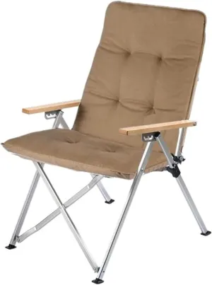 GaRcan Outdoor Camping Chair Folding Four-Speed Adjustable Long Chair Office Nap Recliner Picnic Beach Relaxation Chair (Warm Seat Cover)