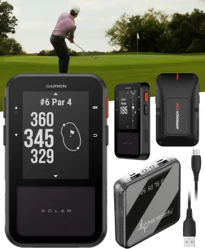 Garmin Approach G20 Solar GPS Golf Handheld with Wearable4U Power Bank Bundle