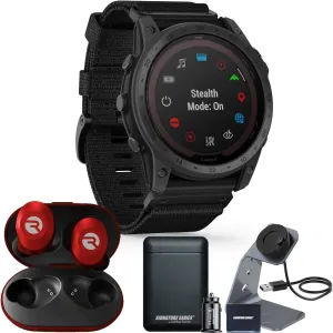 Garmin tactix 7 Pro Edition Tactical GPS Watch w/Raycon Everyday Earbuds and Signature Power Bundle