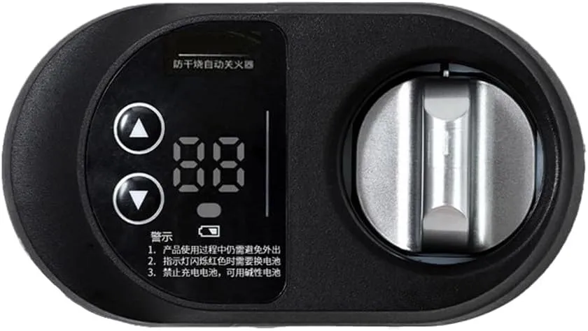 Gas Stove Automatic Fire Off Kitchen Smart Switch Anti-Dry Parts Natural Gas Gas Stove (Left Switch), Silver&black