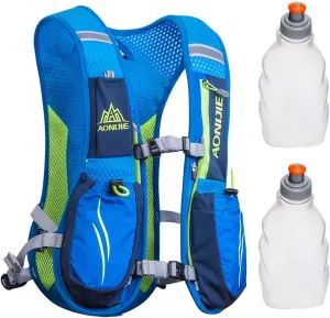 Geila Ultralight Hydration Backpack (5.5L) for Running, Trail Running, Marathon, and Cycling – Includes 2x250ml Water Bottles