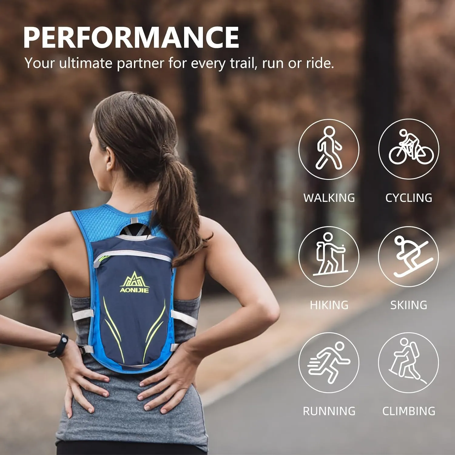 Geila Ultralight Hydration Backpack (5.5L) for Running, Trail Running, Marathon, and Cycling – Includes 2x250ml Water Bottles