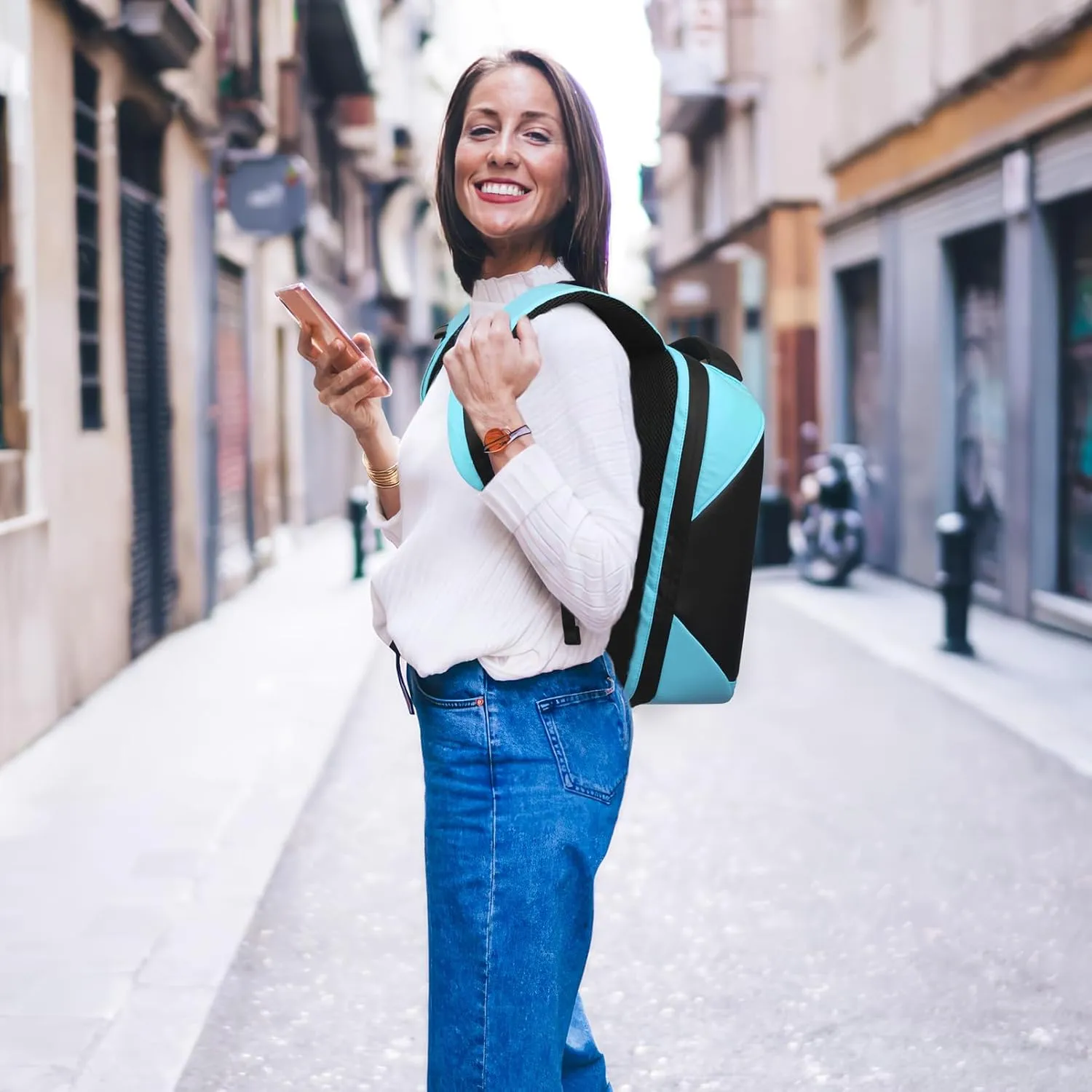 Gelrova LED Backpack 17 Inch, City Serise Full Color Screen Programmable Screen Laptop Backpack, Work Bag Fashion Travel Backpack, Blue