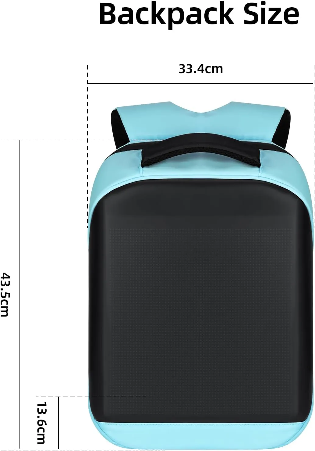 Gelrova LED Backpack 17 Inch, City Serise Full Color Screen Programmable Screen Laptop Backpack, Work Bag Fashion Travel Backpack, Blue