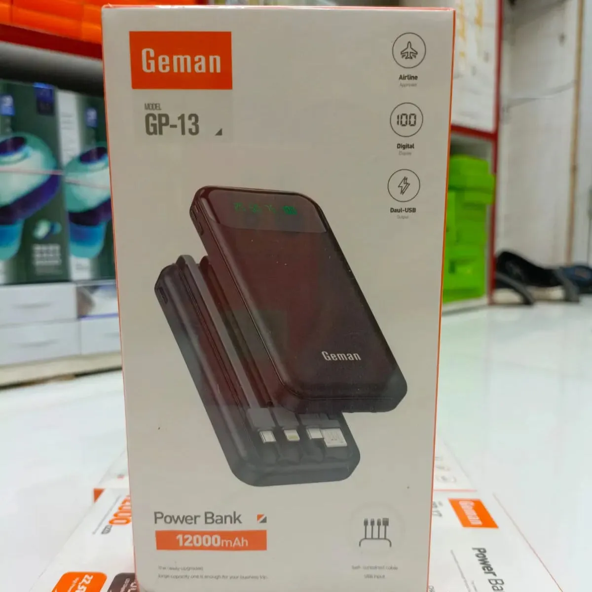 Geman GP-13 Power Bank 12000mAh – Fast Charging with LED Display