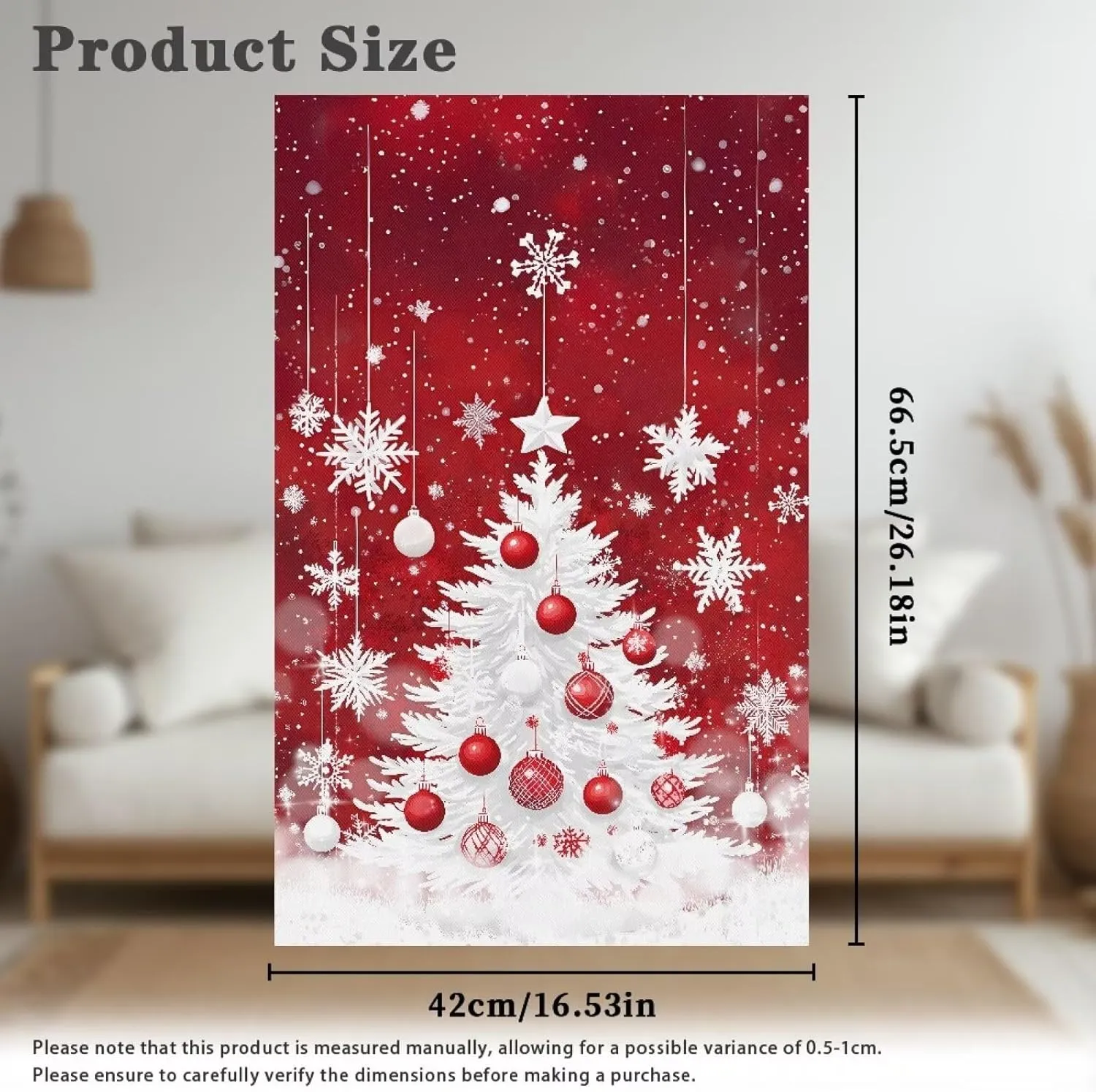 GLENLCWE Merry Christmas Tree Sofa Headrest Protective Cover 16.53x26.18 Inch Sofa Head Cover for Furniture Slipcover Comfortable Head Rest Cover for Recliner Chair 2 Pack