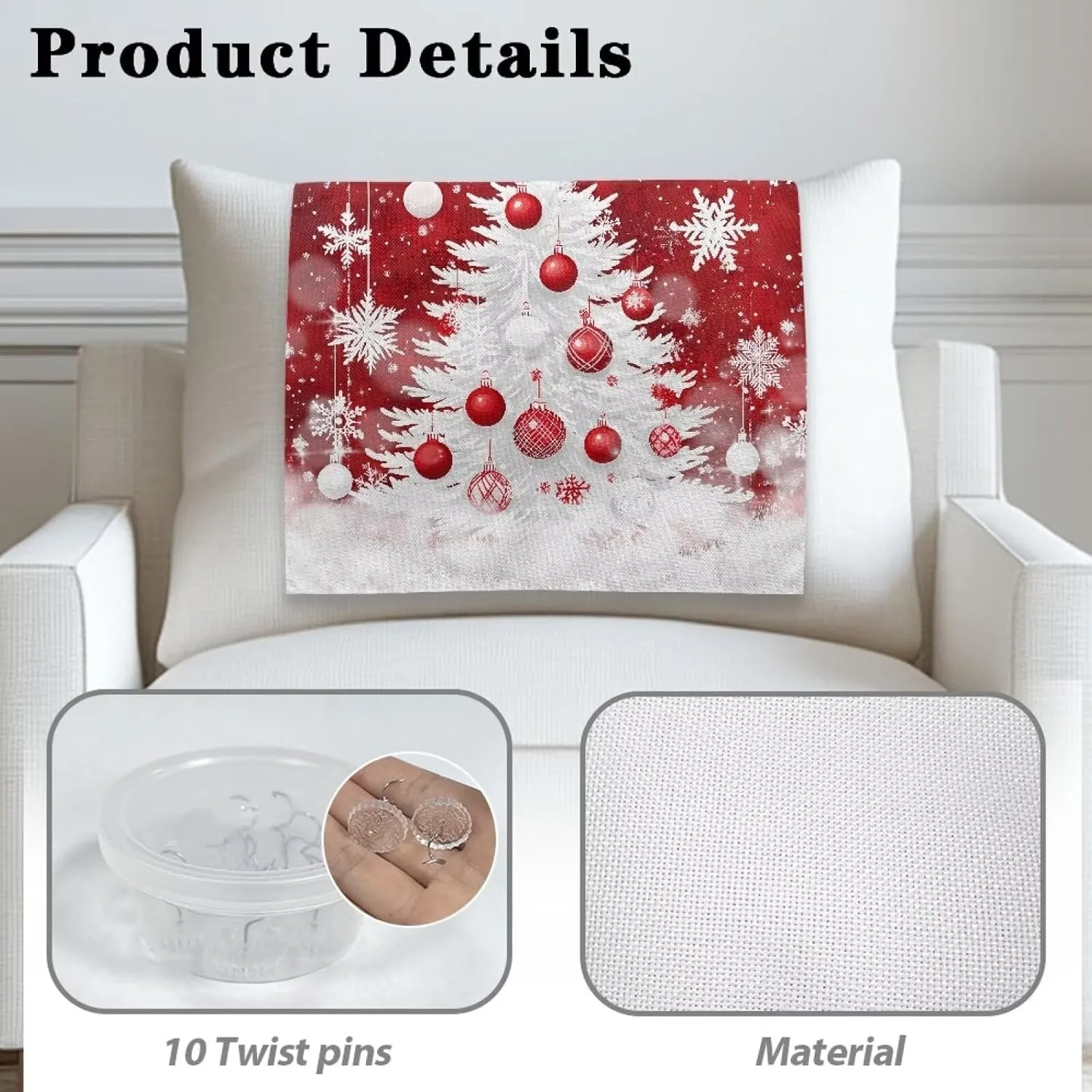 GLENLCWE Merry Christmas Tree Sofa Headrest Protective Cover 16.53x26.18 Inch Sofa Head Cover for Furniture Slipcover Comfortable Head Rest Cover for Recliner Chair 2 Pack
