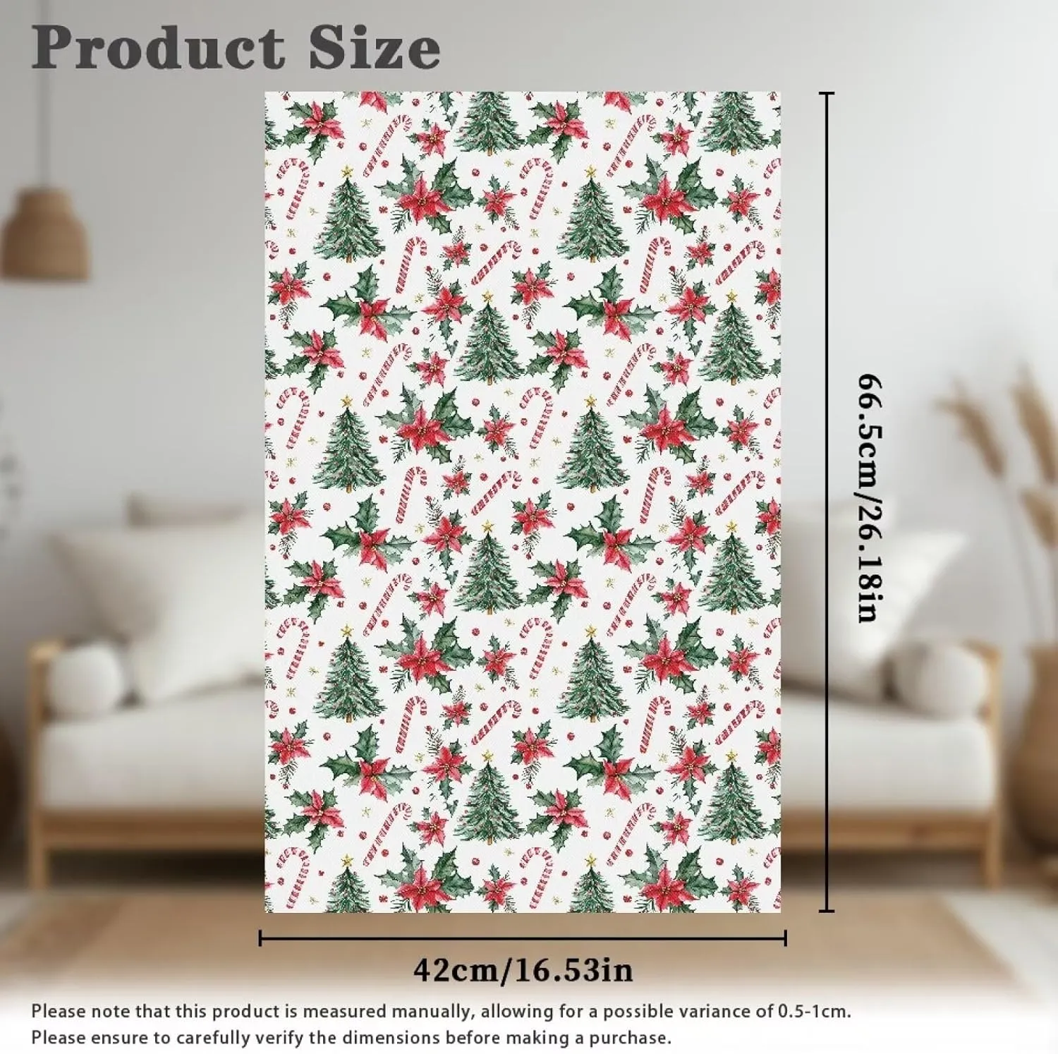 GLENLCWE Merry Christmas Tree Sofa Headrest Protective Cover Stain Resistant Headrest Cover for Furniture Slipcovers with Fixing Nails Waterproof Couch Head Protector 1 Pcs
