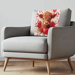 GLENLCWE Pink Valentines Day Love Cow Recliner Headrest Protector Non Slip Chair Headrest Cover Wrinkle Resistant Sofa Headrest Slipcovers for Living Room 3 pcs