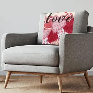 GLENLCWE Pink Valentines Day Love Recliner Headrest Protector, Non Slip Furniture Slipcovers Couch Head Covers Comfortable Sofa Headrest Covers 16.53x26.18 inch, 2 Pcs