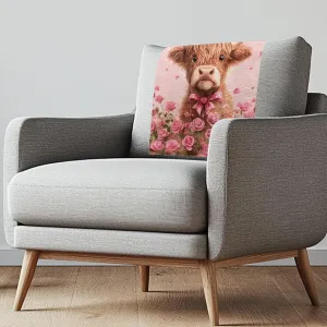 GLENLCWE Valentines Day Flower Cow Chair Recliner Headrest Protector Universal Sofa Headrest Cover Non Slip Couch Headrest Covers Furniture Headrest Protector with Fixing Nails 1 Pcs