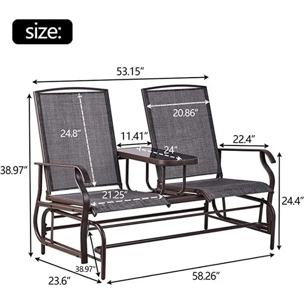 Glider Lounging Chair Lightweight Patio Backyard Furniture