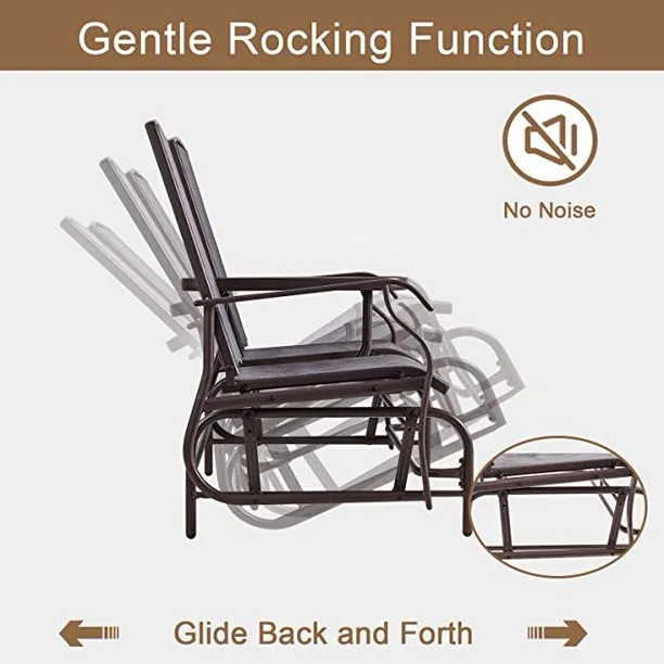 Glider Lounging Chair Lightweight Patio Backyard Furniture