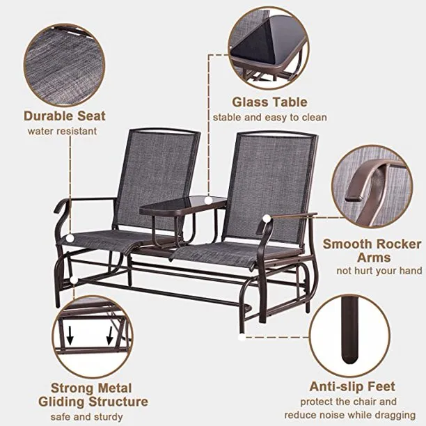 Glider Lounging Chair Lightweight Patio Backyard Furniture