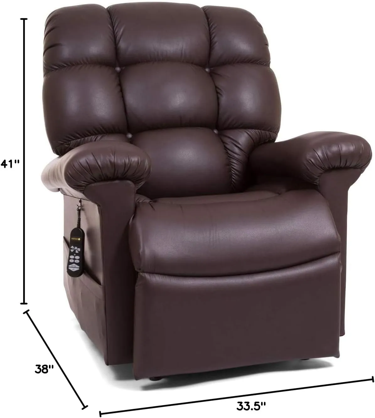 Golden Technologies Cloud PR510 SME Small/Medium Dual Motor Infinite Position Lift Chair Zero Gravity Recliner - Coffee Bean Leather Plus Heat and Massage