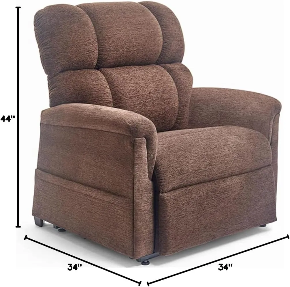 Golden Technologies Comforter Series PR-531-LAR Large PR531 375 lb. Weight Capacity 3 Position Power Lift Chair Recliner - Bittersweet Dark Brown Fabric