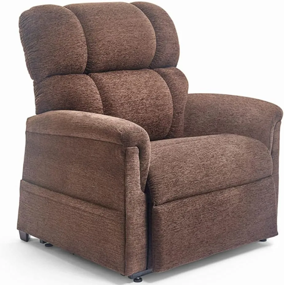 Golden Technologies Comforter Series PR-531-LAR Large PR531 375 lb. Weight Capacity 3 Position Power Lift Chair Recliner - Bittersweet Dark Brown Fabric