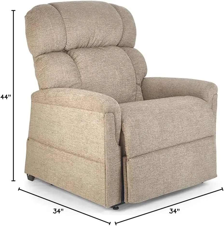Golden Technologies Comforter Series PR-531-LAR Large PR531 375 lb. Weight Capacity 3 Position Power Lift Chair Recliner - Sandstorm Tan Fabric