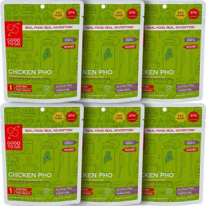 GOOD TO-GO Chicken Pho (6-Pack of Single Servings) | Camping & Backpacking Food | Just Add Water Backpacking Meals | Good To-Go Dehydrated Meals Taste Better Than Freeze Dried Food