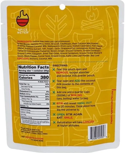 GOOD TO-GO Food Kit Assortments | Camping Food, Backpacking Food | Just Add Water Meals, Backpacking Meals | Dehydrated Meals Taste Better Than Freeze Dried Meals