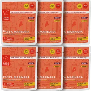 GOOD TO-GO Pasta Marinara 6-Pack of Single Servings) | Camping & Backpacking Food | Just Add Water Backpacking Meals | Good To-Go Dehydrated Meals Taste Better Than Freeze Dried Food