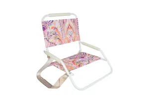 Good Vibes™ Foldable Beach Chair with Carry Strap, Lightweight & Portable, High Back, Powder Coated Frame - Nomad Paisley