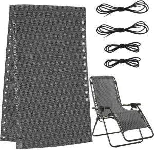GORGECRAFT Zero Gravity Chair Replacement Fabric Antigravity Folding Lounge Chair Cloth Part with 4PCS Patio Recliner Repair Elastic Lace Cords for Garden Lawn Bungee Chair Outdoor Sun Loungers Black